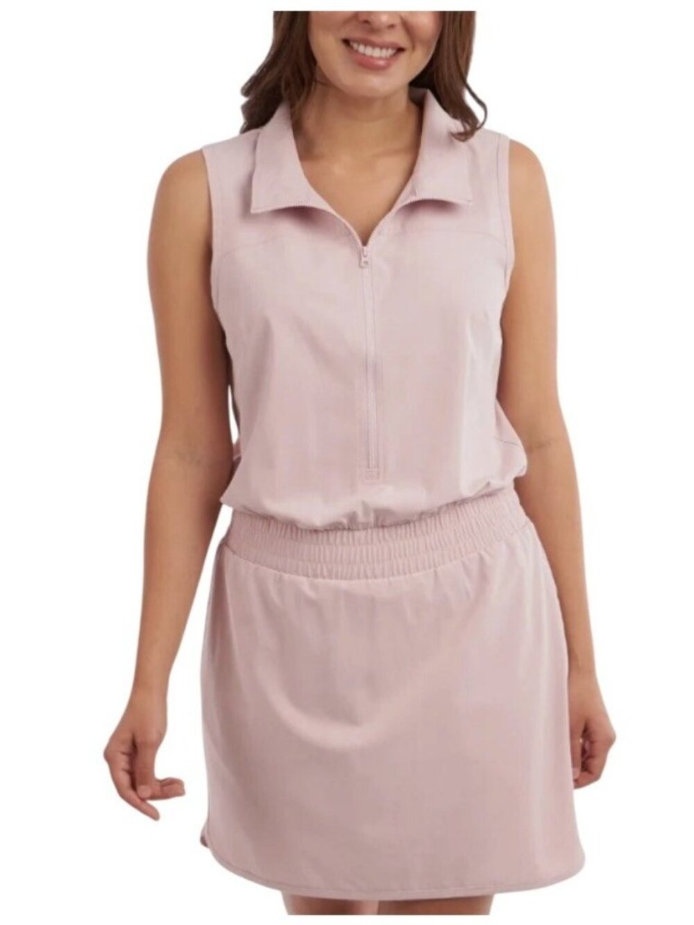 ELLE SPORT Womens Active Dress~Size Large~Pink Sleeveless Mini NWT L7 02